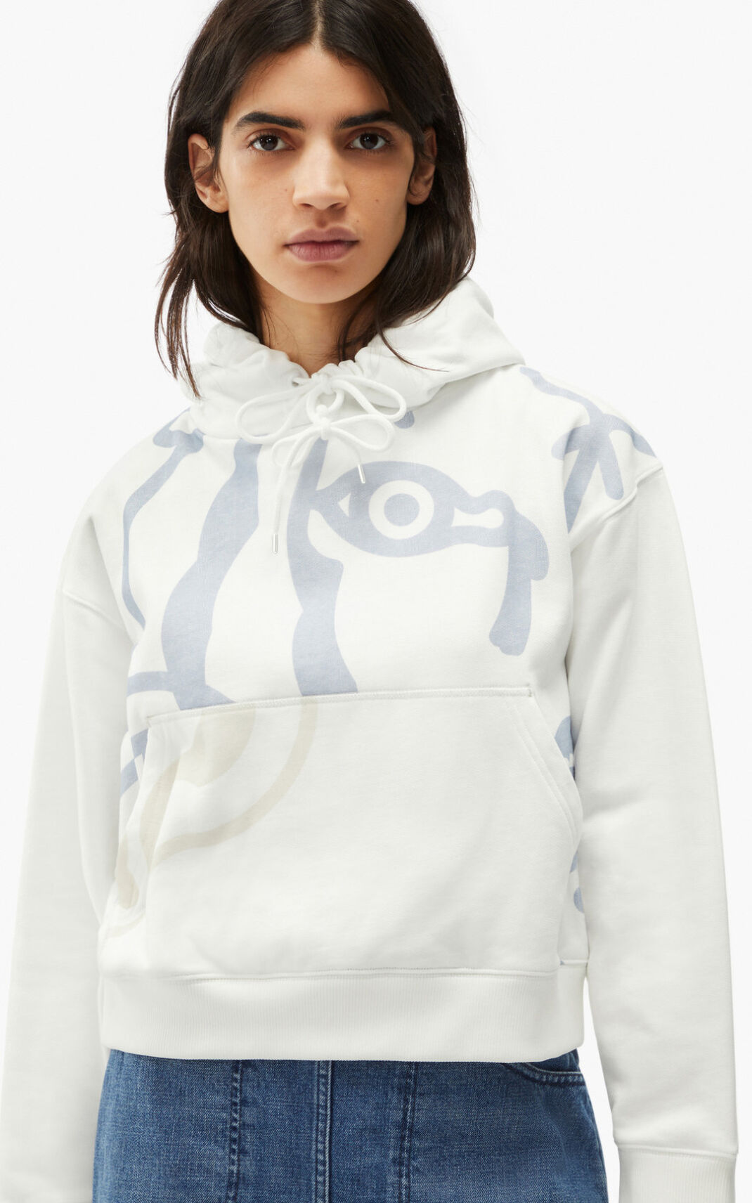 Sweat A Capuche Kenzo K Tiger Femme Blanche | GWJY-28076